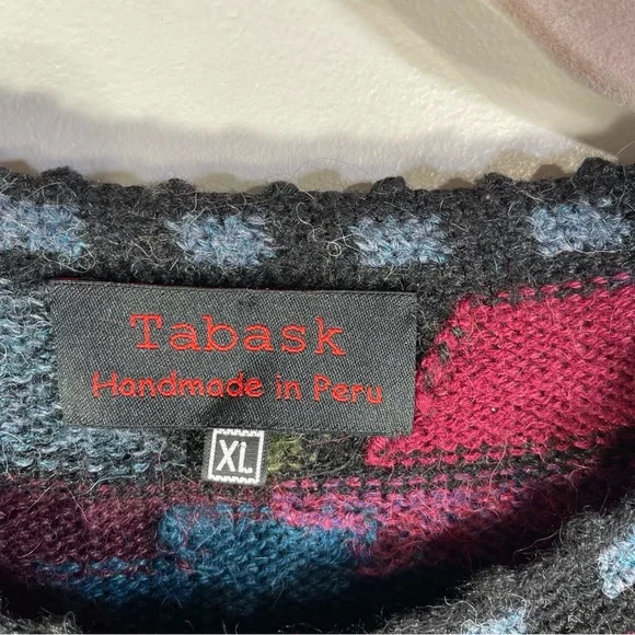 Tabask Handmade in Peru ALPACA/Wool/Acrylic Sweater Top XL - Picture 5 of 11